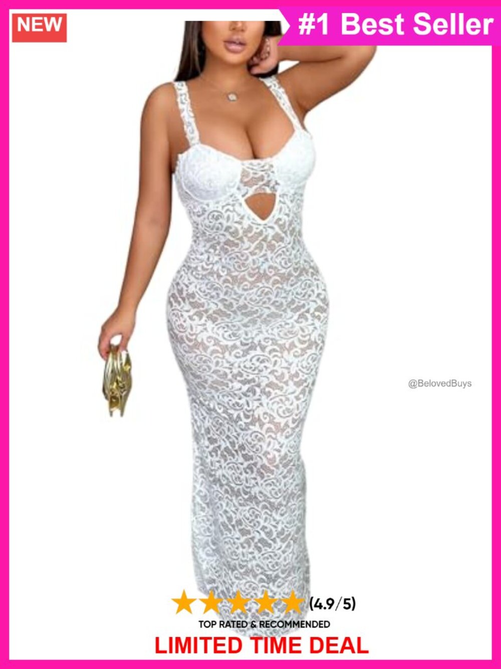 Lace Backless Maxi Evening Dress Sleeveless Fitted Club Party Gown
